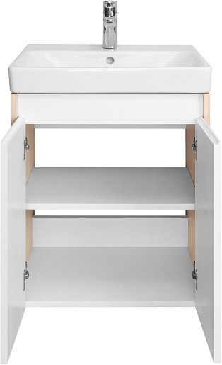 Акватон Тумба с раковиной Сканди Doors 55 белая/дуб верона – фотография-6