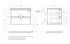 Cezares Тумба с раковиной Vague 70 rovere sbiancato – фотография-5