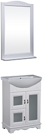 Bas Мебель для ванной Варна 75 белый, вставки стекло, зеркало – фотография-1