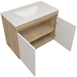 Teymi Тумба под раковину Netta 80 подвесная без фасада дуб – фотография-3