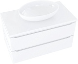 Mixline Тумба с раковиной Виктория 90 подвесная белая софт