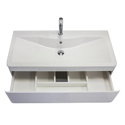 BelBagno Тумба с раковиной Albano 80 подвесная Bianco Lucido – фотография-4