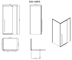 Esbano Душевое ограждение ESA-108PS-GM 100/80 – фотография-4