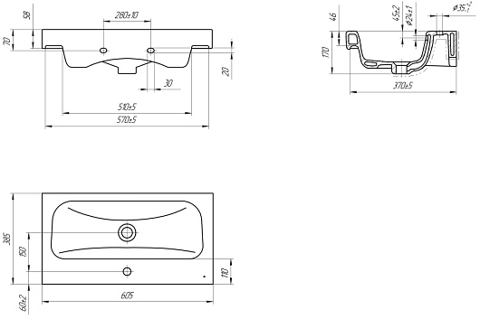 Runo Мебель для ванной Капри 50 с зеркальным шкафом Парма подвесная белая – картинка-13