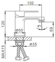 Frap Смеситель для раковины H41 F1041 белый/хром – фотография-3