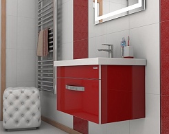 Какса-а Тумба с раковиной Хилтон 80 бордо – фотография-3