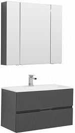 Aquanet Мебель для ванной Алвита 90 серый антрацит – фотография-1