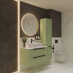 Зов Тумба под раковину Севилья 100 подвесная фисташковая/столешница белая – фотография-7