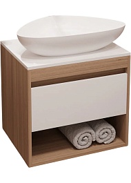 Teymi Тумба с раковиной Ritta 75 дуб эврика/белый матовый T60521 раковина T50802 – фотография-1
