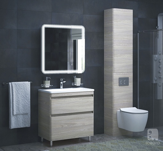 Corozo Тумба с раковиной напольная Алабама 80 Z2 клен экрю – фотография-2