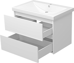 Misty Тумба с раковиной Алиса 75, 2 ящика, подвесная – фотография-4