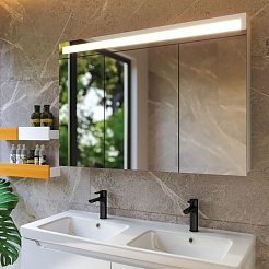 Dreja Мебель для ванной W 125 с зеркальным шкафом подвесная белая – фотография-4