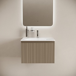 Sancos Тумба с раковиной Code 60 серо-бежевая раковина Sabo 60 CN13001 – фотография-2