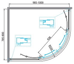 BelBagno Душевой уголок Due 100/80 DUE-RH-2-100/80-C-Cr стекло прозрачное – фотография-5