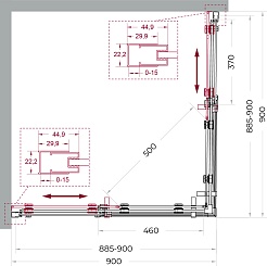 BelBagno Душевой уголок Marino MARINO-2-A-2-90-C-GM 90x90 профиль оружейная сталь стекло прозрачное – фотография-11