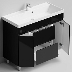 Водолей Тумба с раковиной Бест 100 черная – фотография-3