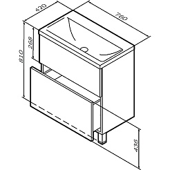 Am.Pm Тумба под раковину Gem 75 белый глянец – фотография-10