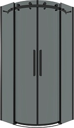 Grossman  Душевой уголок Classic 100x100x195 четверть круга профиль черный матовый стекло тонированное – фотография-1