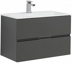 Aquanet Мебель для ванной Алвита 80 серый антрацит – фотография-6