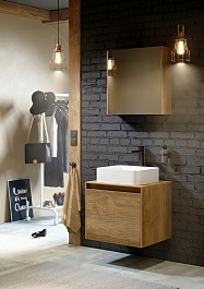 Aqwella Зеркало-шкаф для ванной  Mobi 60 дуб балтийский – фотография-2