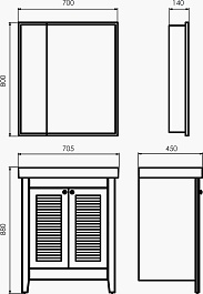 Comforty Тумба с раковиной Классик 70 белая матовая – фотография-8
