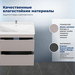 Aquanet Тумба с раковиной Джейн 2.0 70 Flash подвесная мокко матовый – фотография-13