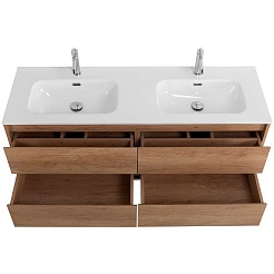 BelBagno Тумба под раковину Kraft 120 подвесная 4 ящика Rovere Nebrasca Nature двойная раковина – фотография-2
