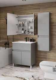 Акватон Тумба с раковиной Форест 75 серый туманный – фотография-15