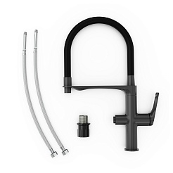 Tokito Смеситель для кухни MITSUISHI вороненая сталь TOK-MIT-1012GM – фотография-3