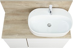 Акватон Столешница под раковину Мишель 100 со стеновой панелью дуб эндгрейн – фотография-3