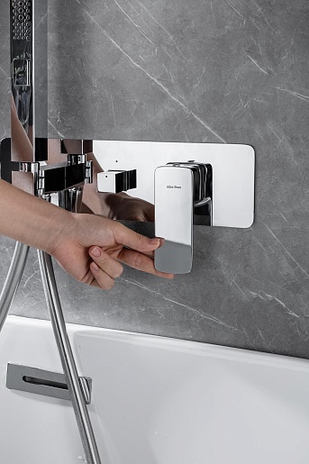 Allen Brau Смеситель для ванны с душем Infinity 5.21007-00 (с внутренней частью) хром – фотография-8