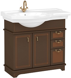 Aquanet Тумба с раковиной "Луис 90" L темный орех (176988) – фотография-1