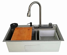 Stella Polare Мойка кухонная многофункциональная Оренсе KS754505 матовая серая