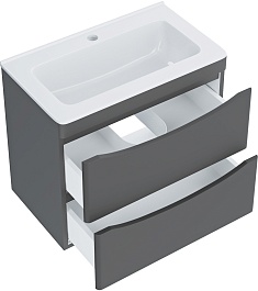 Vivon Тумба под раковину Ostin 60 подвесная серая матовая – фотография-7