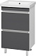 Misty Тумба под раковину Майна 50 2 ящика графит/белая – фотография-7