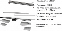 BERGES Wasserhaus Душевой лоток B1 Keramik 500 090116 хром матовый – фотография-7