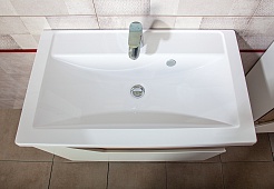 Бриклаер Мебель для ванной Брайтон 80 (Mario) белая матовая/дуб кера – фотография-7