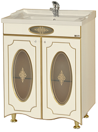 Misty Тумба с раковиной Монако 70 бежевая патина – фотография-1