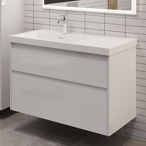 Aquanet Тумба под раковину Nova Lite 2.0 90 L подвесная белая – картинка-7