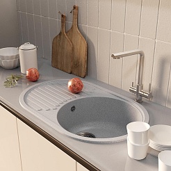 Mixline Мойка кухонная ML-GM16 серая – фотография-4