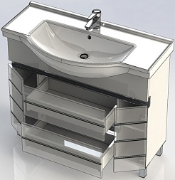 Aquanet Тумба с раковиной "Доминика 100" белая – фотография-3