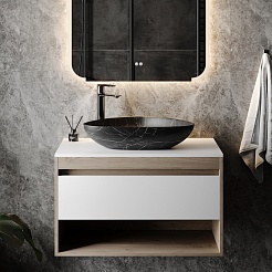 Teymi Раковина накладная Ellie W 60 T50592 черный мрамор – фотография-7