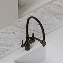 Sancos Смеситель для кухни Eri SC4001GG вороненая сталь – фотография-7