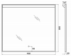 BelBagno Зеркало Uno 90 SPC-UNO-900-800-TCH – фотография-7