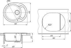 Dr. Gans Мойка кухонная Берта 580 графит – фотография-4