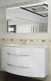 De Aqua Мебель для ванной Лонг 120, зеркало Сильвер – фотография-1