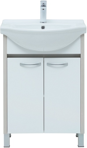 Aquanet Тумба с раковиной Донна 60 белый дуб/белая – картинка-3