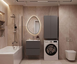 Aquanet Мебель для ванной Джейн 2.0 60 Flat подвесная графит матовый – фотография-2