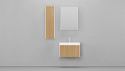 Velvex Мебель для ванной подвесная Klaufs 70 белая/дерево – фотография-8