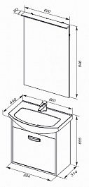 Aquanet Мебель для ванной "Грейс 65" ящик, дуб кантенбери – фотография-6